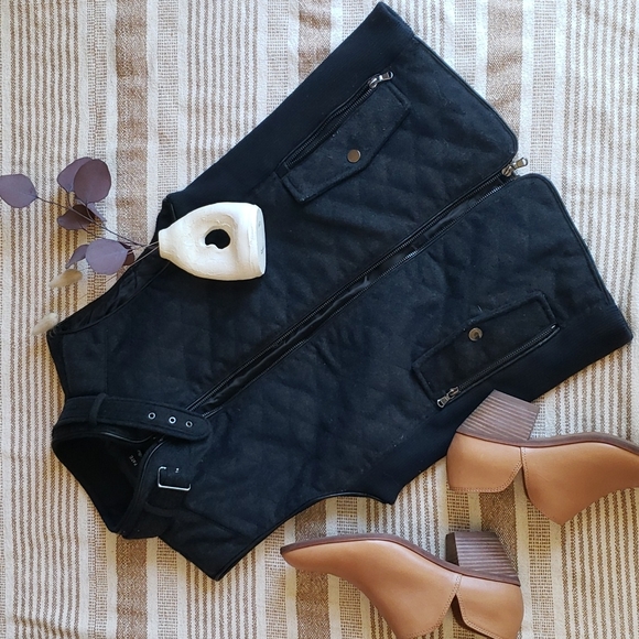 Fate | Rowen Wool Blend Quilted Vest | Black | Size S | Gently Used - Picture 16 of 16